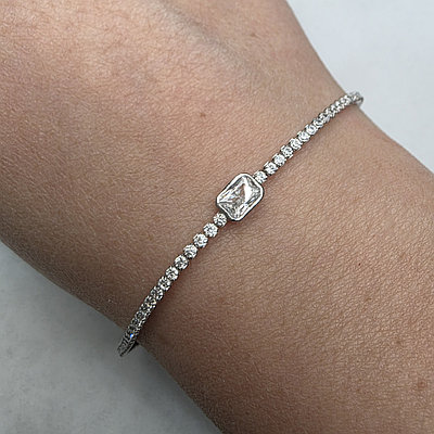 Браслет серебро 925пр 3,43г, фианит, размер 16