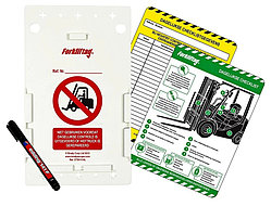Комплект Forkliftag на русском языке: пластиковый держатель, 1 шт.; бирка для вставок 5 шт.; перманентный маркер, 1 шт.