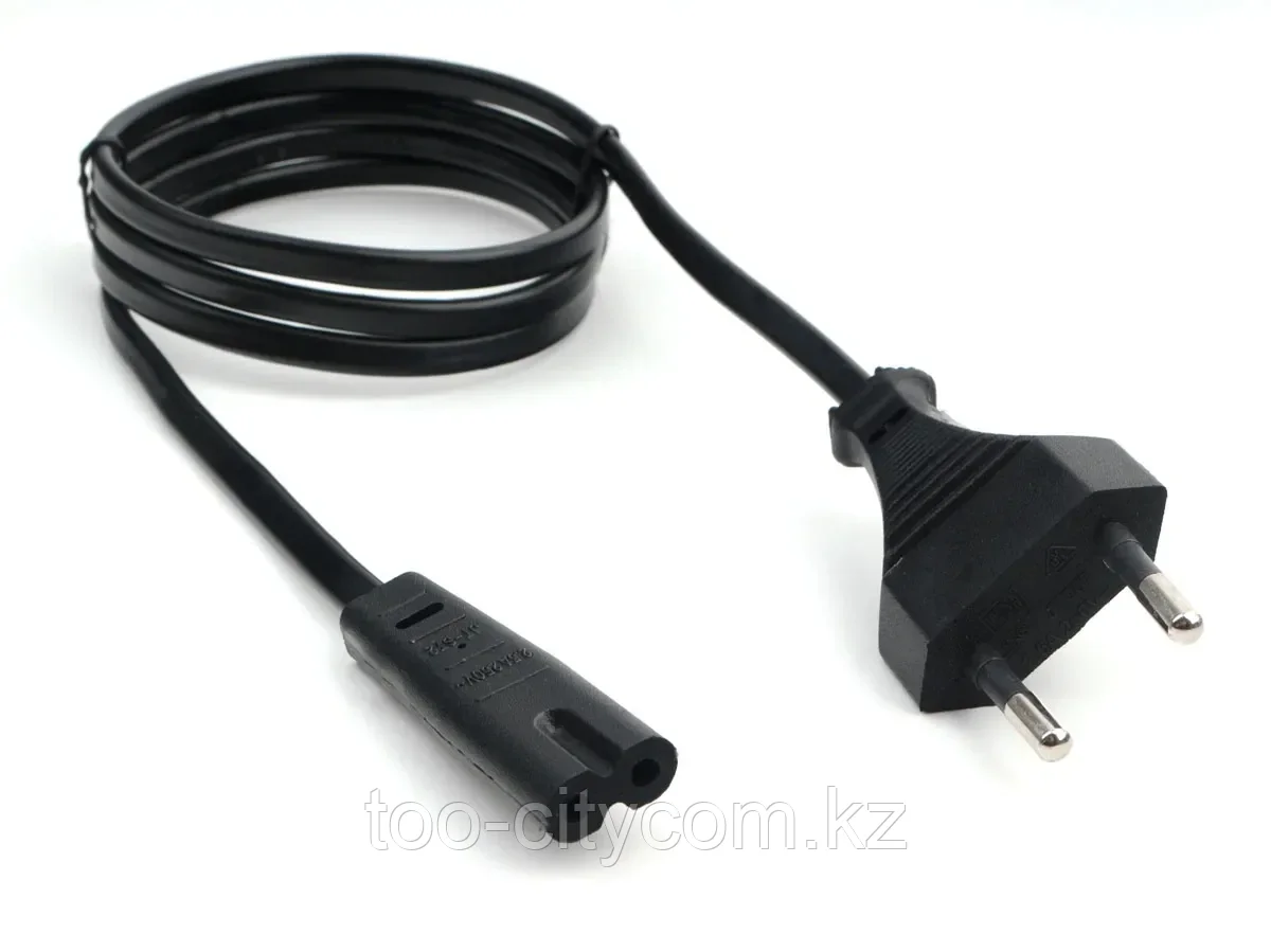 Кабель питания аудио/видео Cablexpert PC-184-VDE-1M, 1м, CEE 7/16 - C7, VDE, 2-pin, 2х0,75, черный,, фото 1