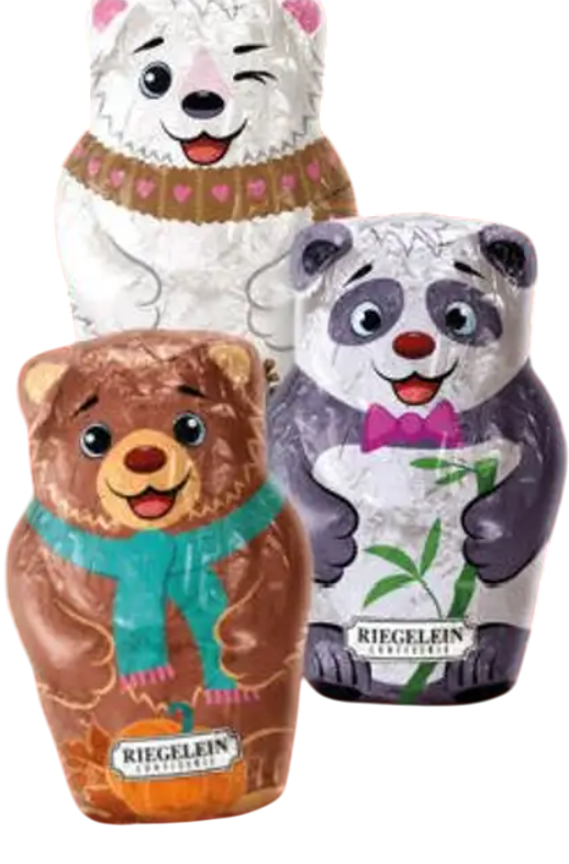 Шоколадные МИШКИ RIEGELEIN 100 гр (1шт) в ассортименте / Германия