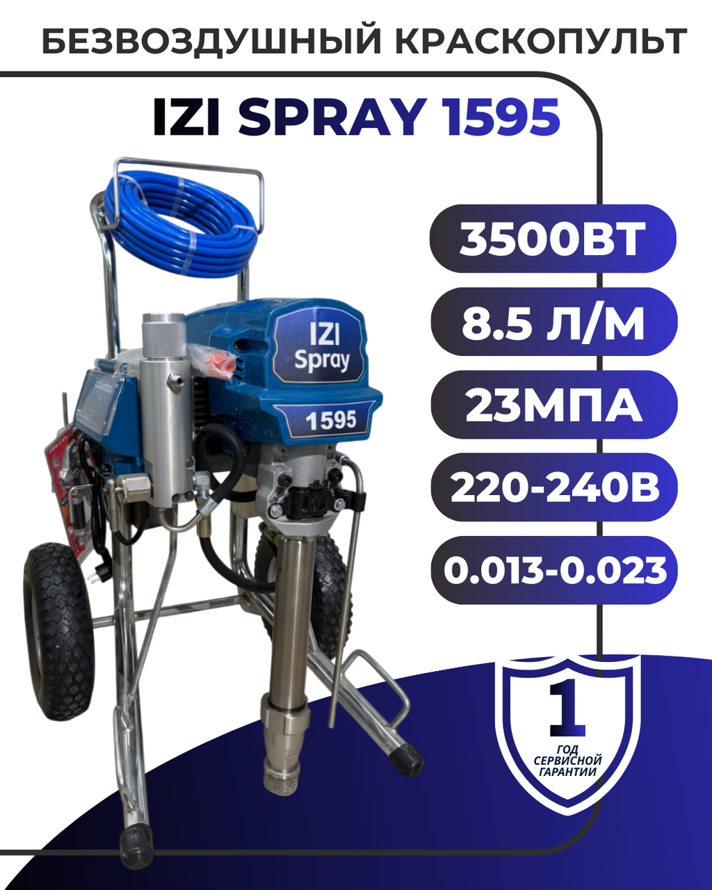 Безвоздушный краскопульт IZI SPRAY 1595, фото 1