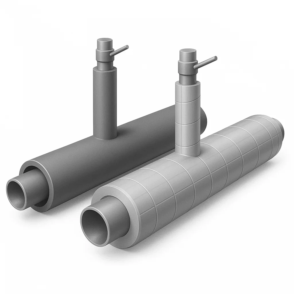 Тройники прямые стальные в оцинкованной оболочке 40-400 мм, фото 1