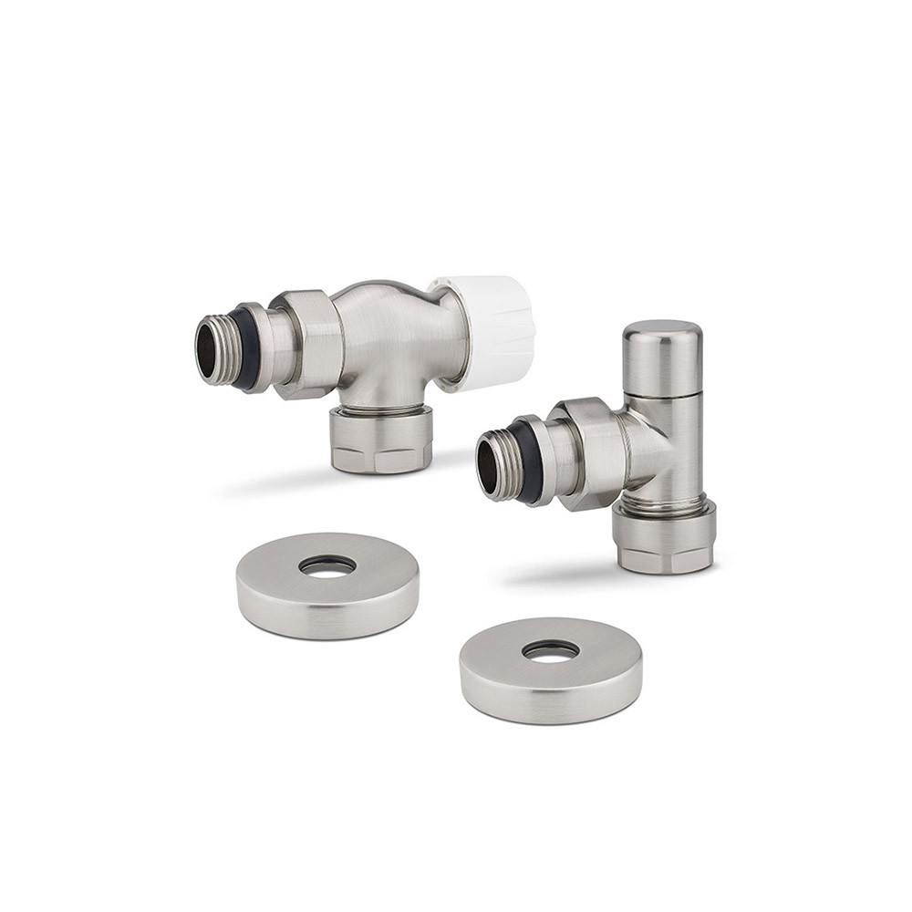 Комплект осевой, 1/2" x 3/4"EK радиаторных клапанов №3, матовый никель