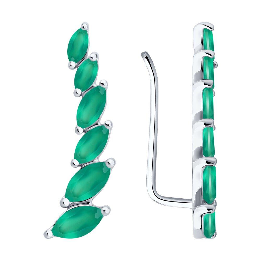 Серьги из серебра с агатами SOKOLOV 92022457  вставка  , без замка, фото 1