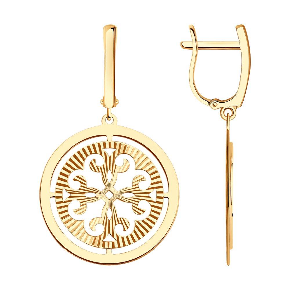 Серьги из золочёного серебра Diamant 93-121-00110-2, фото 1