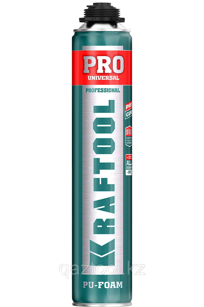 KRAFTOOL PRO, 750 мл, пистолетная, всесезонная, SVS, не залипающий клапан, выход до 45 л, монтажная пена