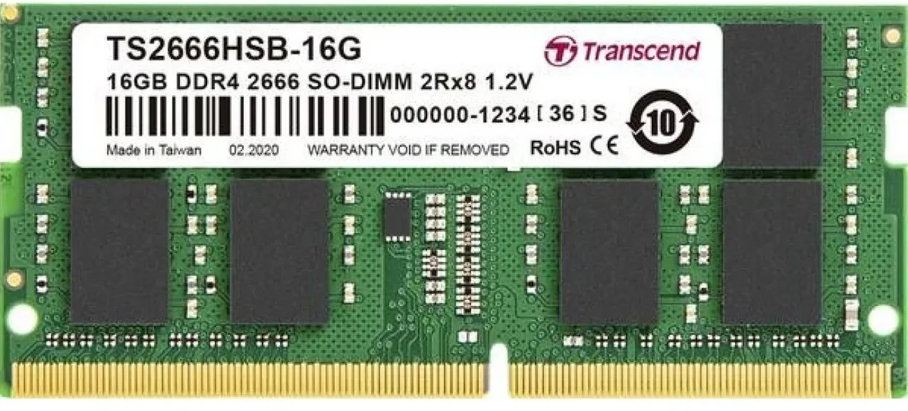 ОЗУ Transcend DDR4 SO-DIMM 16GB 2666MHz Notebook (TS2666HSB-16G), фото 1