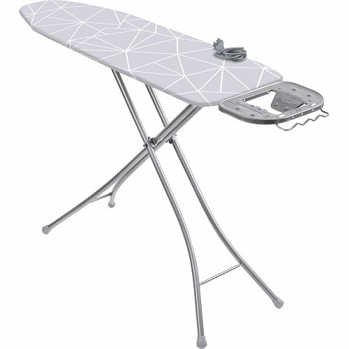 Доска глад. Nika Стайл 1 СТ1/1 тефлон,мет.сетка линии на сером 120*38см, фото 1