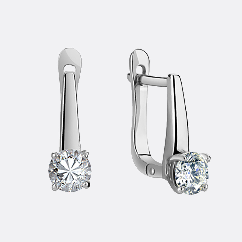 Серьги из серебра фианит Вознесенский 11-0004  вставка фианит, фото 1