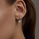 Серьги из серебра с бриллиантами выращенными SOKOLOV 86020018  вставка, фото 3