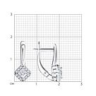 Серьги из серебра с бриллиантами выращенными SOKOLOV 86020018  вставка, фото 5