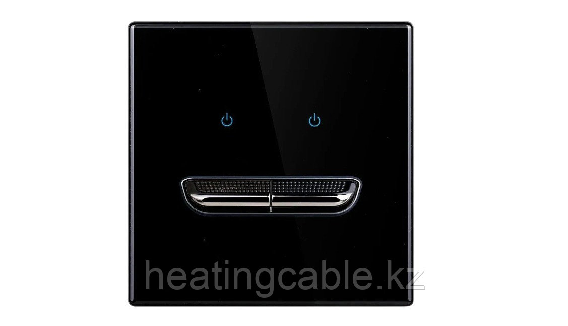 Выключатель 2 клавишный черный MacKenzie PX-004