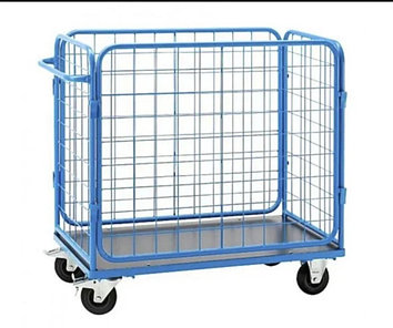 ТЕЛЕЖКА ДЛЯ ПЕРЕВОЗКИ БЕЛЬЯ ТБ 124 Сверхмощный оцинкованный металлический рулонный контейнер со складным дизайном