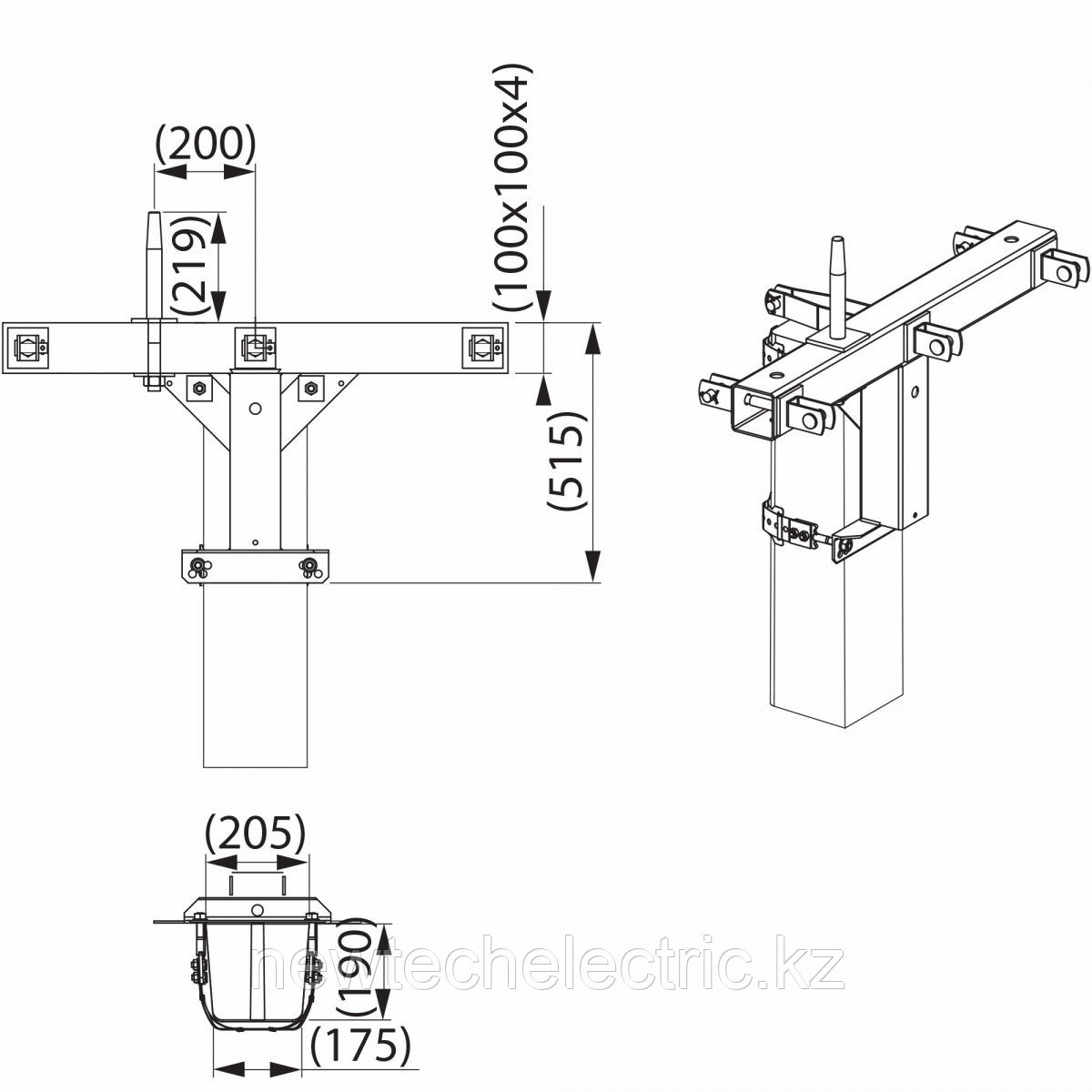 Траверса одноцепная анкерная 20 кВ, для жб стоек, фото 1