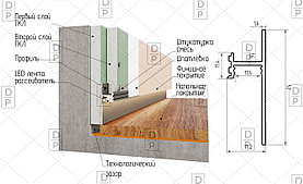 Скрытый плинтус СП 50 Черный матовый