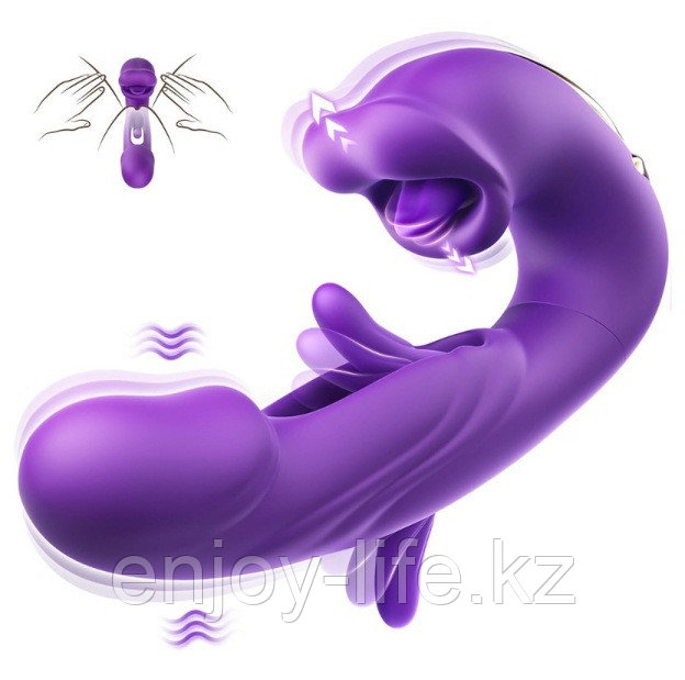 Вибратор - куни "Веселый Роджер" (175 мм) USB., фото 1