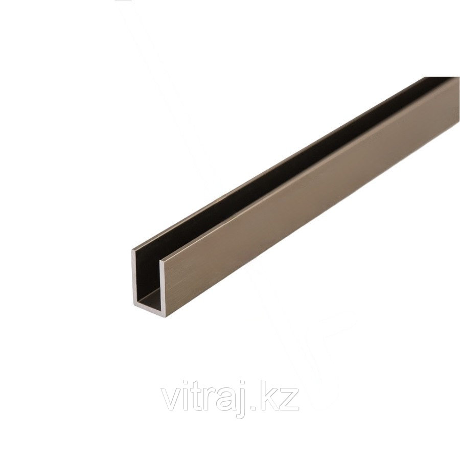 Профиль DG-1 опорный под стекло 8мм. 19х13х3000мм. | FGD-206.2 BR | Бронзовый, фото 1