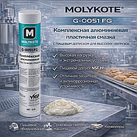 Molykote G-0051 FG Комплексная алюминиевая пластичная смазка с пищевым допуском для высоких нагрузок.
