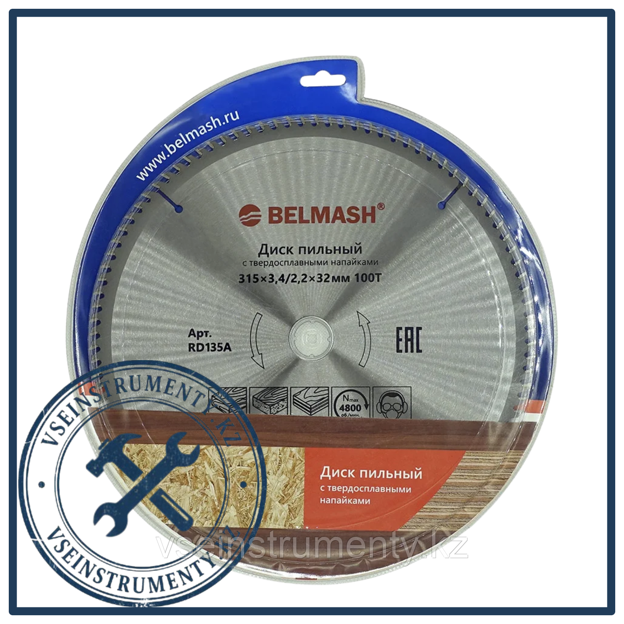 Диск пильный BELMASH 315x3,4/2,2x32/30; 100T, фото 1