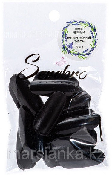 Тренировочные типсы Serebro, цвет черный (50 шт), фото 1