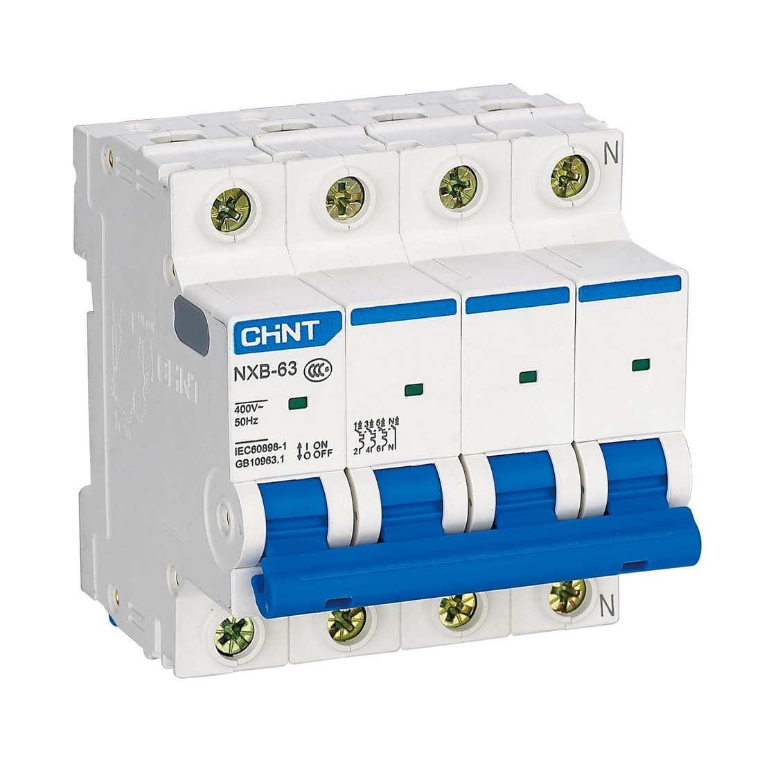 Автоматический выключатель CHINT NXB-63 4P 6A C 6kA