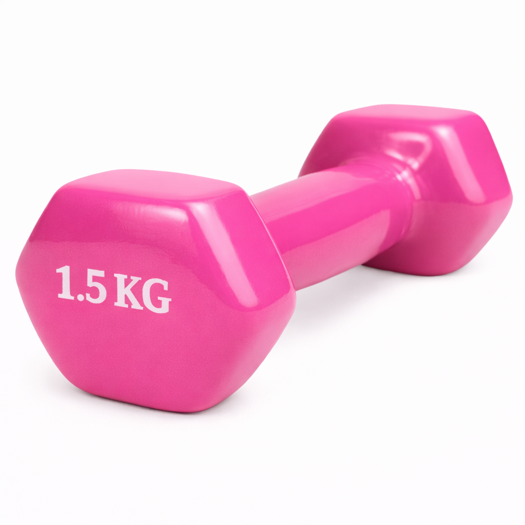 Гантель в виниловой оболочке 1.5кг розовый