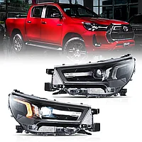 Передние фары на Toyota Hilux 2021- по н.в дизайн ADVENTURE (VLAND)
