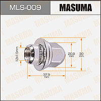 MR455707, MLS-009, Гайка колесная MITSUBISHI LANCER CS3W, CS9W, CARISMA, SPACE STAR, GALANT, MASUMA