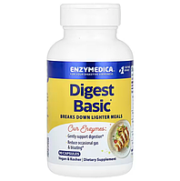 Digest Basic, формула основных ферментов, 90 капсул, Enzymedica