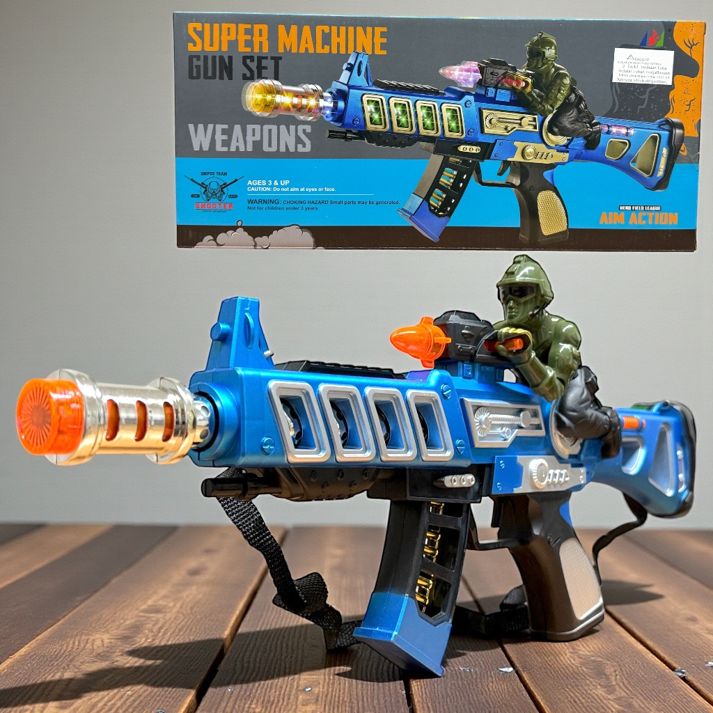 D-154 Автомат с солдатом (музыка, свет,движение) 46*20см, фото 1