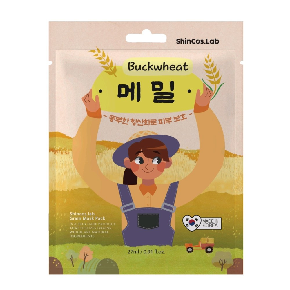 Маска для лица ShinCos.Lab Energizing Grain Skin Protection Buckwheat Mask Pack Гречиха (Защита), 27 мл