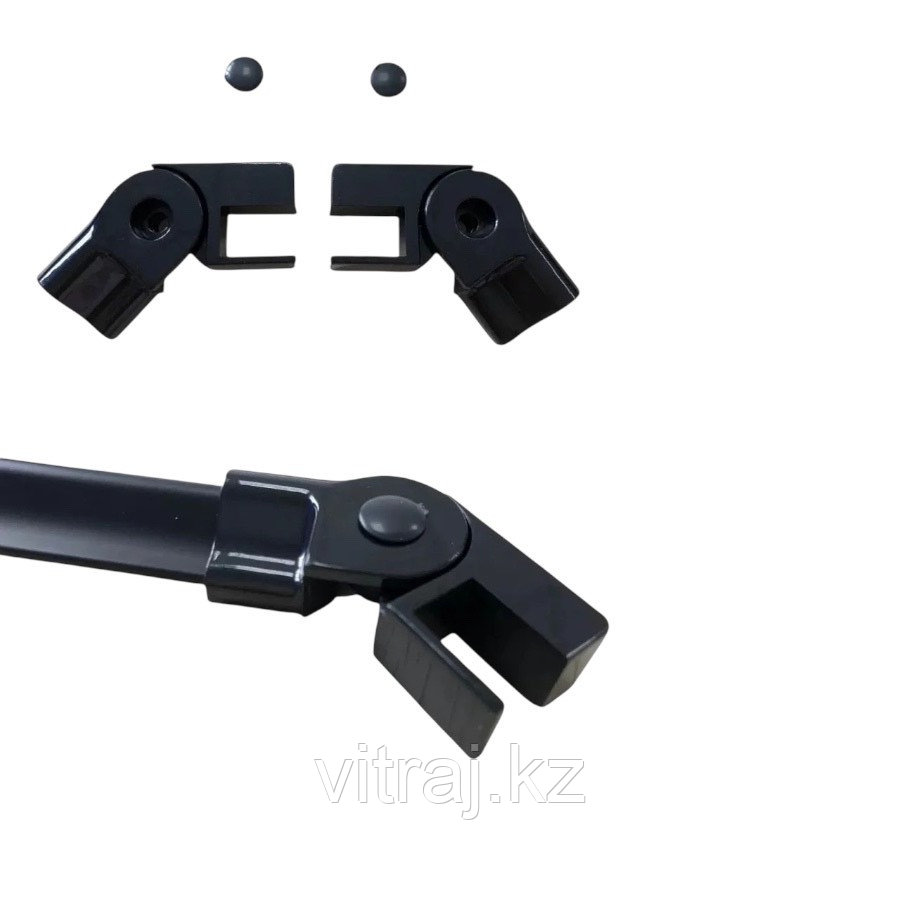 Уголок регулируемый стекло-порог левый-правый FGD-402, черный  2 шт, фото 1