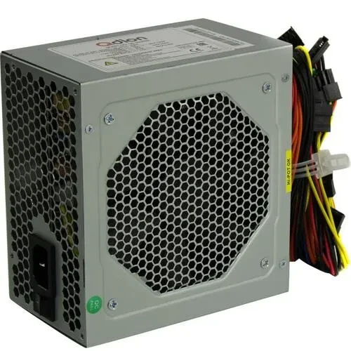Блок питания ATX QD-600PNR, Ball Bearing Fan 12cm (Black), 24+4pin, CPU4+4 to 4+4, PCI-E 6+2pin to 6+2pin,
