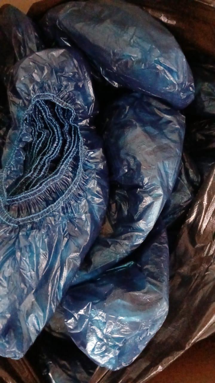 Бахилы прочные 15 мкр с ДВУМЯ резинками, ФАСОВАННЫЕ, фото 1