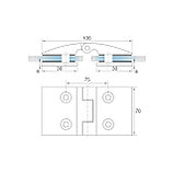 Петля Bergamo без крышек, стекло-стекло 180˚ | FGD-363 SSS | Матовая, фото 2