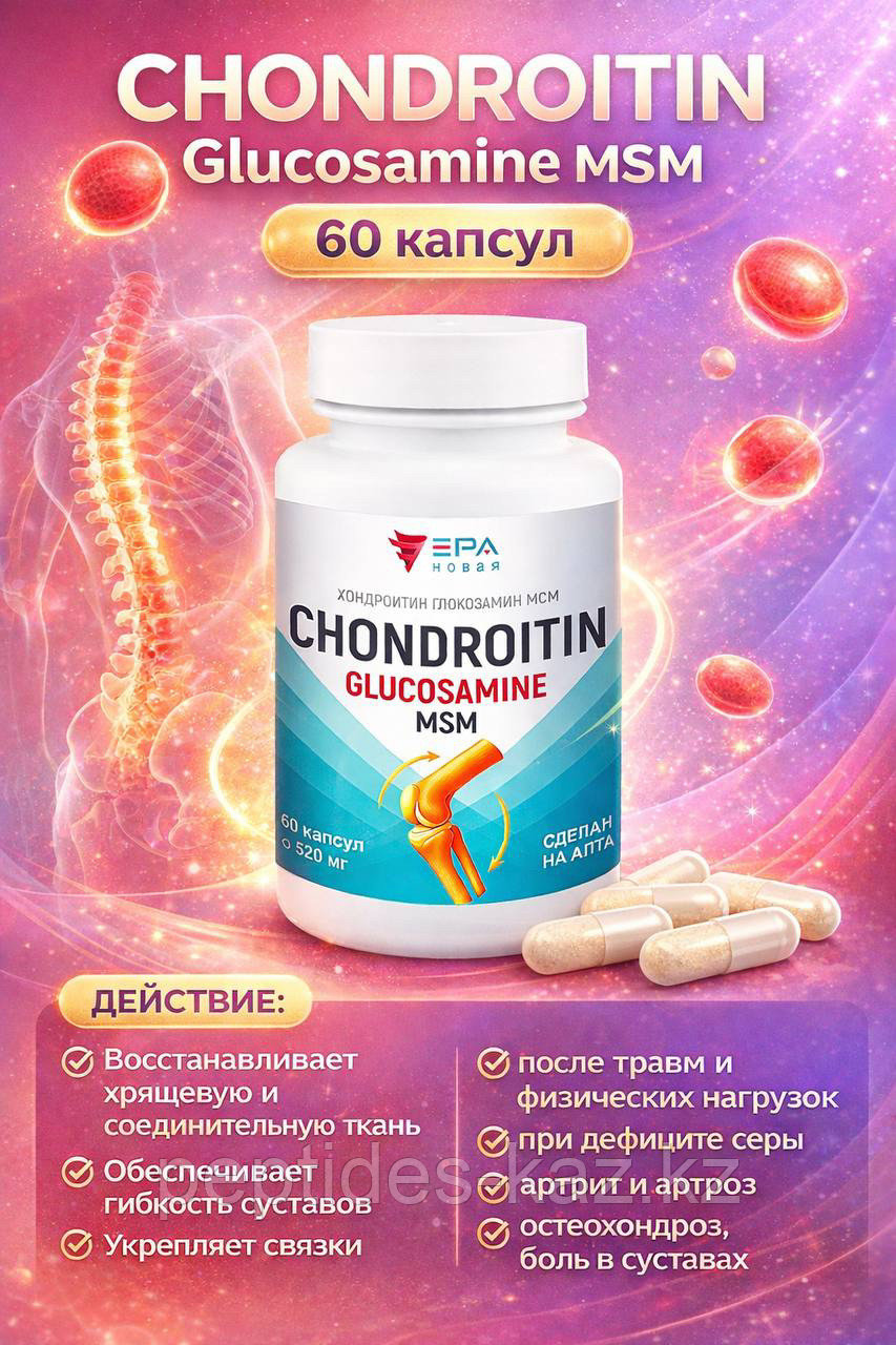 NEW ERA, CHONDROITIN Glucosamine MSM №60, Хондроитин Глюкозамин МСМ для мышц, суставов и хрящей, фото 1