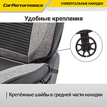 Каркасные 3D накидки на передние сиденья "Car Performance", 2 шт., fiberflax черно-серые, фото 5