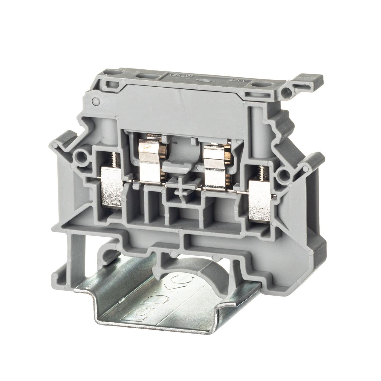 Клемма для предохранителя, 2 точки подключения, 4 кв.мм, серая (TUR-4-HESI) Клемма для предохранителя,