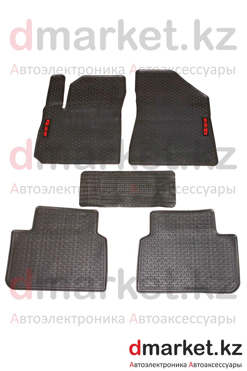 Коврики полики Changan CS55 Plus, черные, резиновые, 5 предметов