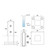 Стойка для напольного ограждения | FGD-361.1 GB | 160мм. | Матовое золото, фото 2