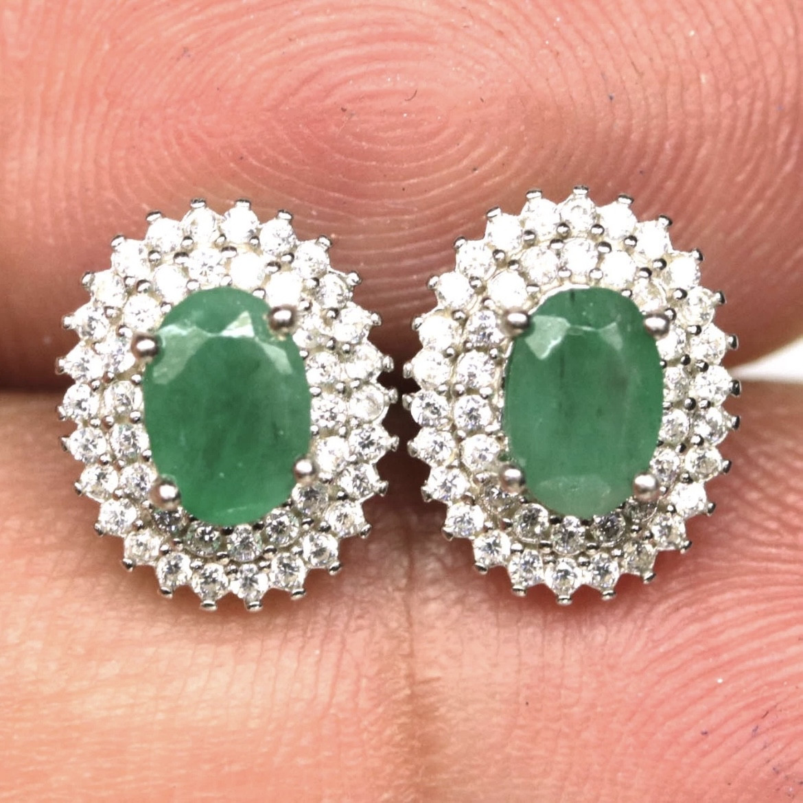 Серьги с натуральными Изумрудами, фото 1