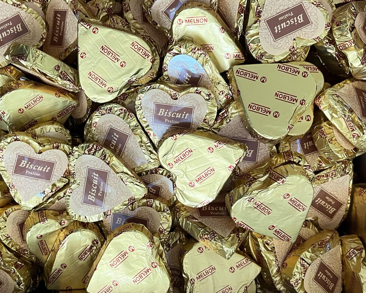 Конфеты с пралине СЕРДЦЕ плоское 200гр / Melbon / Греция (Ф)