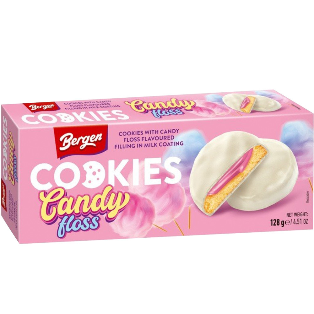Печенье Bergen Cookies Candy Floss 128 гр / Польша (27 шт в упак)