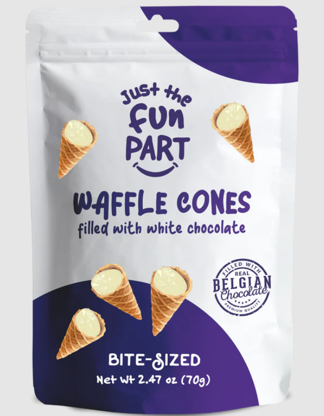 Вафли WAFFLE CONES with white chocolate 70 гр / FUN PART
