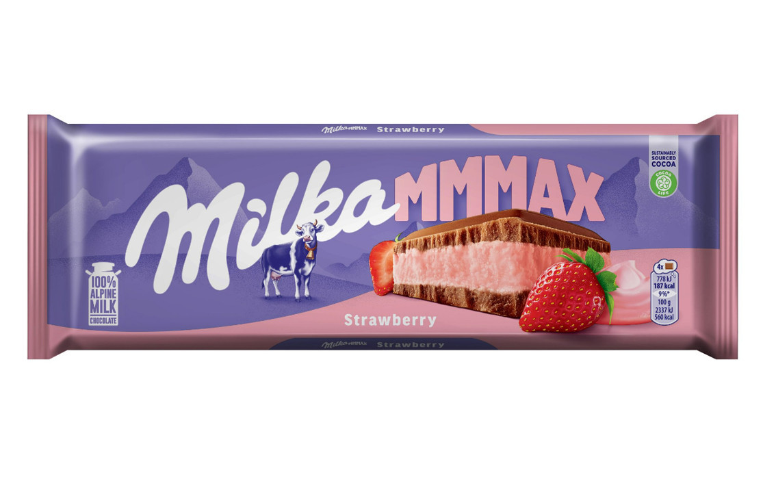Шоколадная плитка Milka Strawberry Клубника MMMAX (300 грамм)