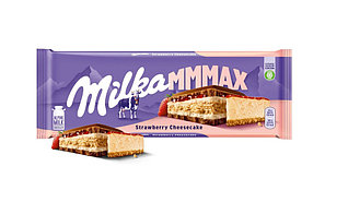 Шоколад молочный Milka Strawberry Cheesecake клубника чизкейк MMMAX (300 грамм)