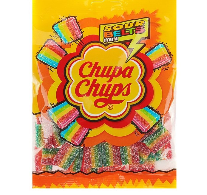 Мармелад жевательный Chupa-Chups "Кислые мини пластиночки", 150 г (12 шт в упаковке)