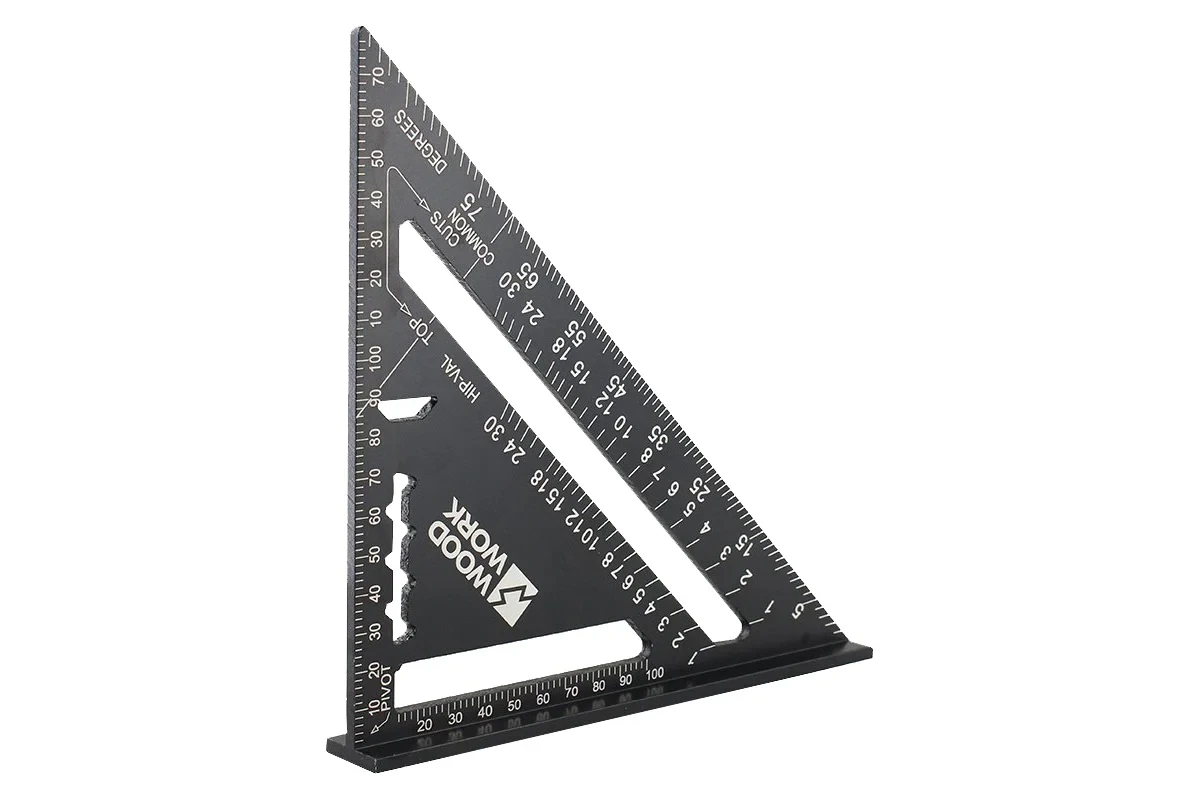 Угольник плотницкий алюминиевый метрический 170мм WOODWORK CTR-170, фото 1