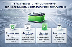 Почему химия LFP (LiFePO4) считается оптимальным решением для тяговых аккумуляторов
