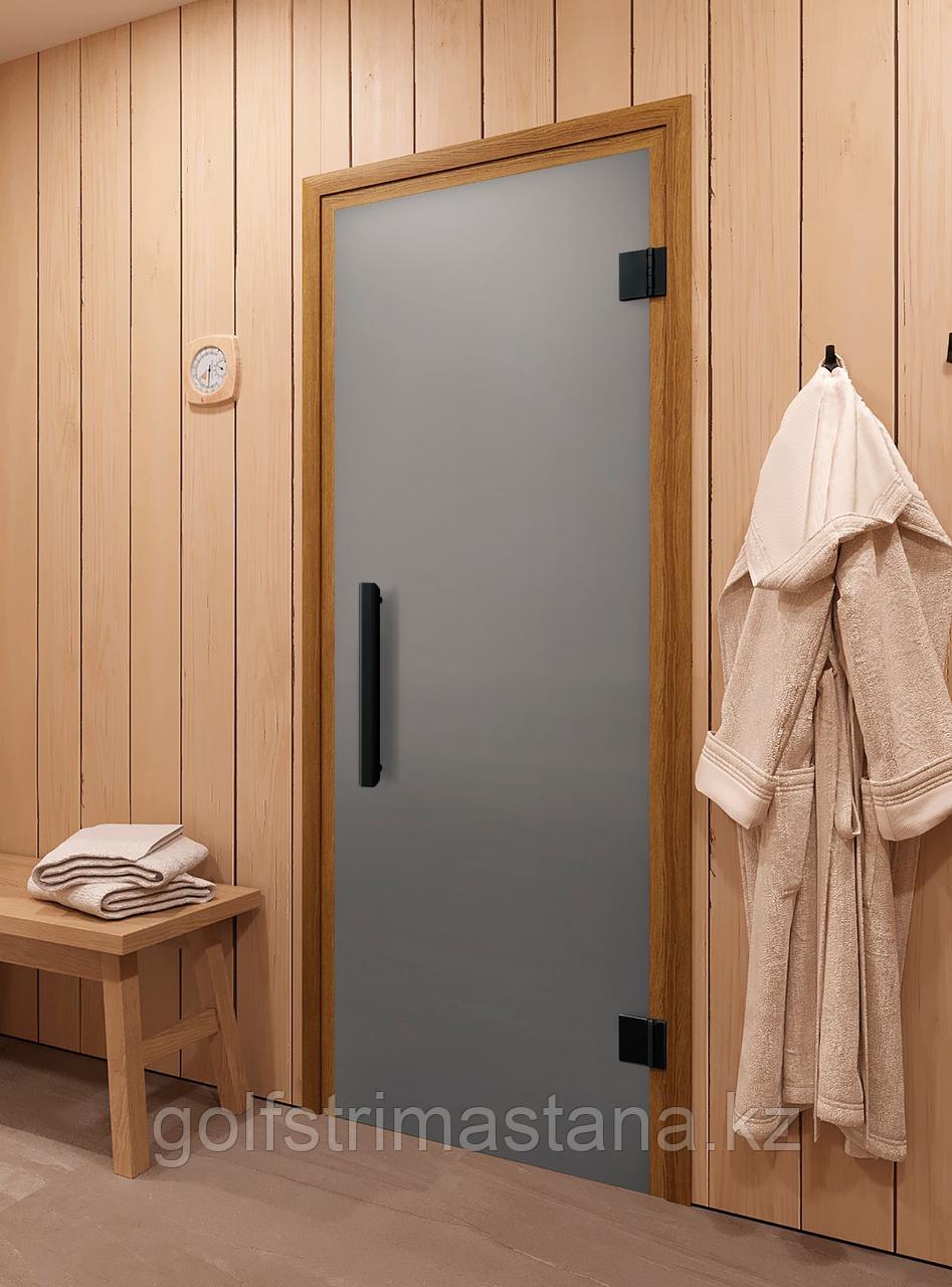 Стеклянная дверь для сауны и бани "Фаворит BLACK сатин"